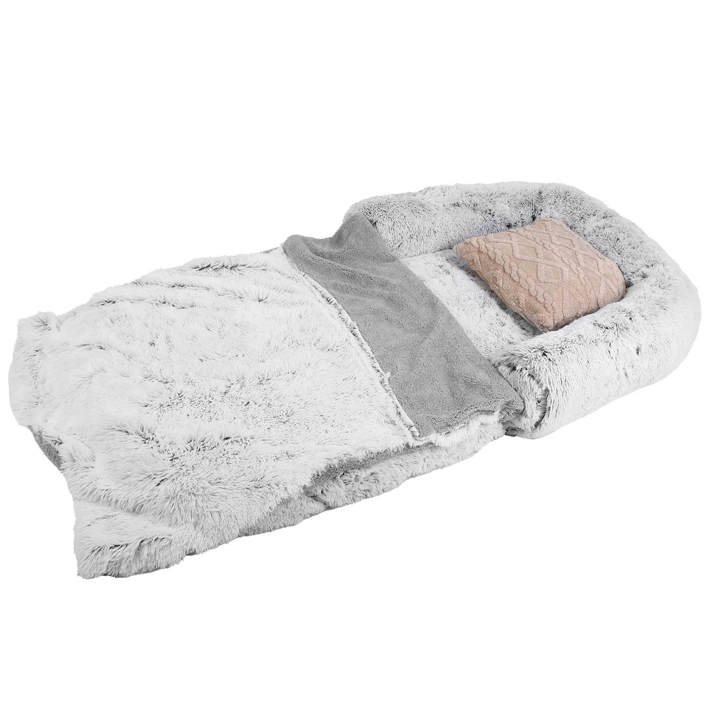 1Pc Large Foldable Human Size Dog Bed With Pillow