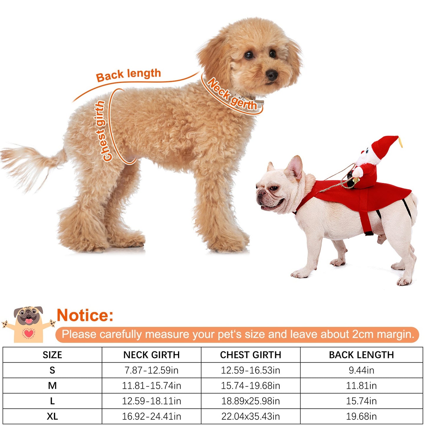 Christmas Costumes Red Winter Coat For Dog Riding Santa Claus